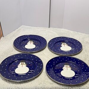 ⭐️1997 the golden rabbit II a Denise Harvey design enamelware dinner plates (4)